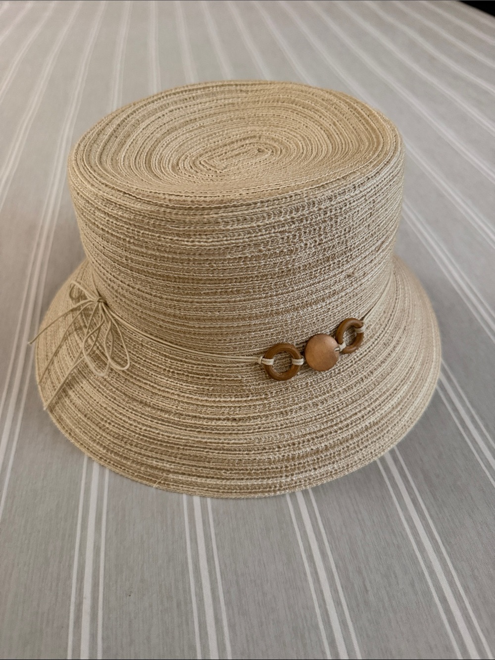 croft & barrow Natural Straw Bucket Hat with Wooden Bead Detail